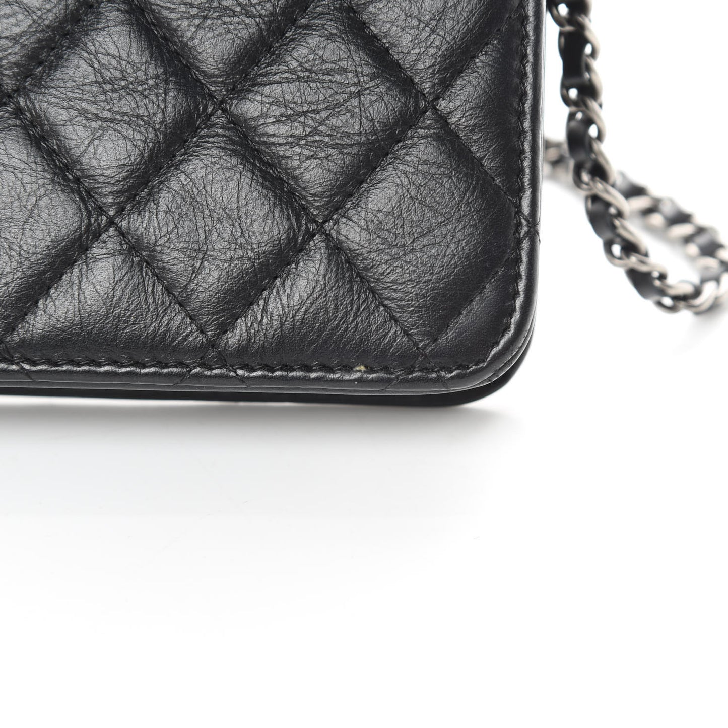 Aged Calfskin Lucky Charms Casino 2.55 Reissue Wallet on Chain WOC Black