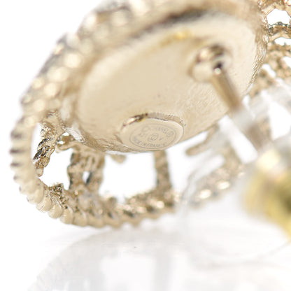 Chanel Pearl CC Round Rope Logo Earrings Gold 3 of 5