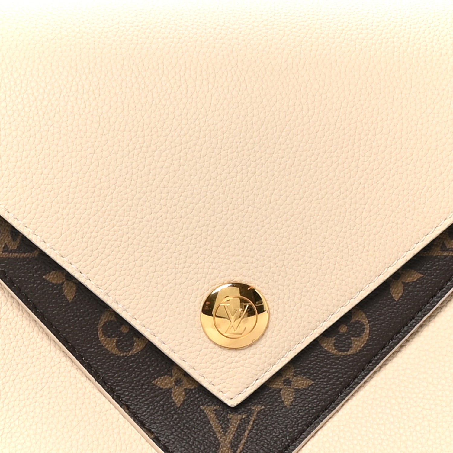 Louis Vuitton Grained Calfskin Monogram Double V Creme 7 of 9