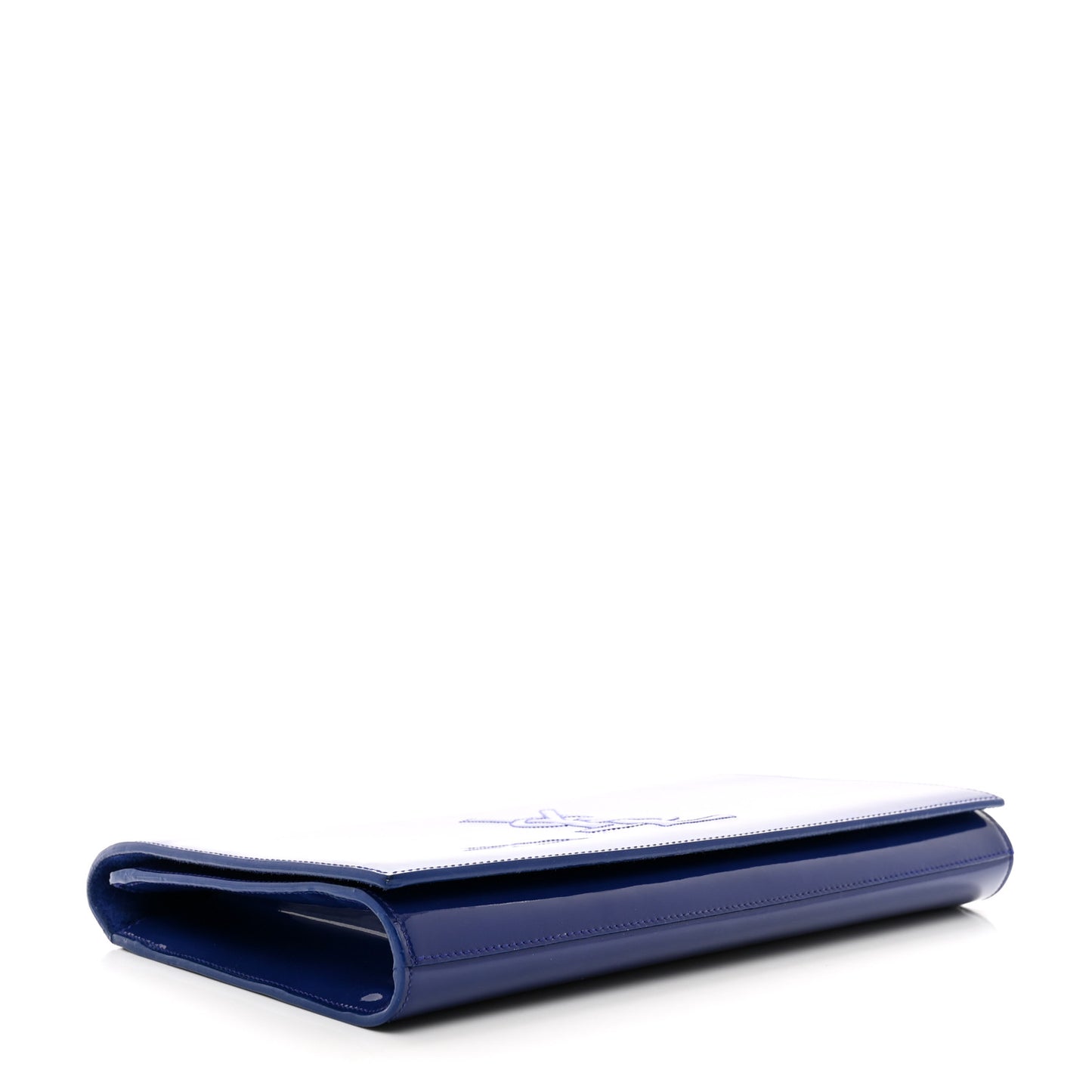 Patent Calfskin Monogram Large Belle De Jour Clutch Royal Blue