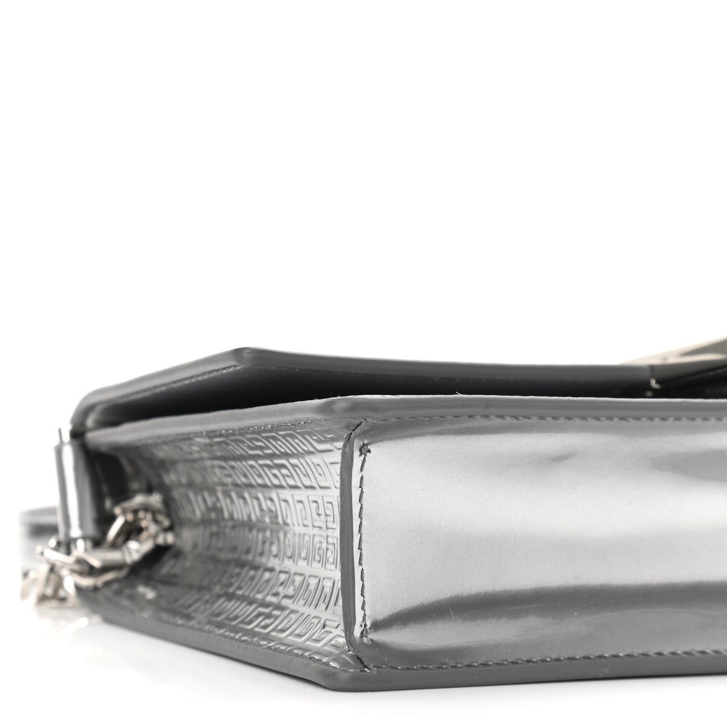 Metallic Calfskin 4G Embossed Small 4G Crossbody Silver