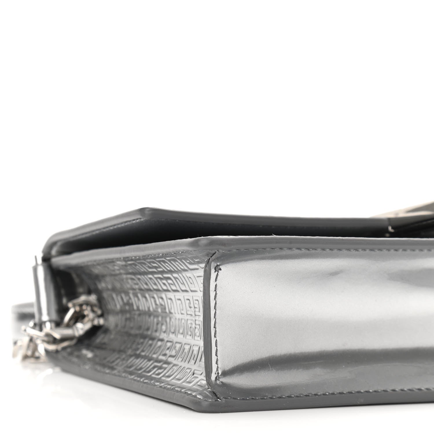 Givenchy Metallic Calfskin 4G Embossed Small 4G Crossbody Silver 5 of 9