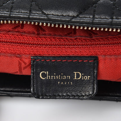 Christian Dior Lambskin Cannage Medium Lady Dior Black 6 of 8