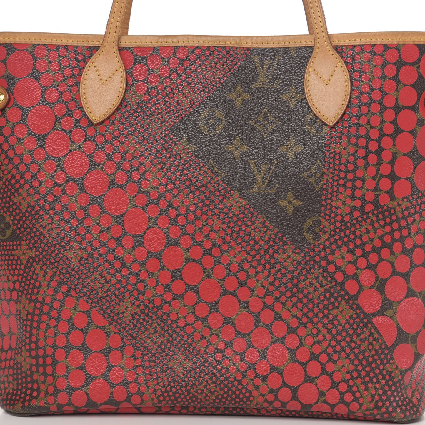 Monogram Kusama Waves Neverfull MM Red
