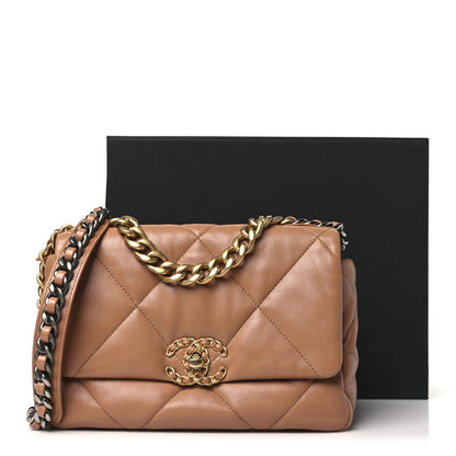Chanel Lambskin Quilted Medium Chanel 19 Flap Brown 12 of 12