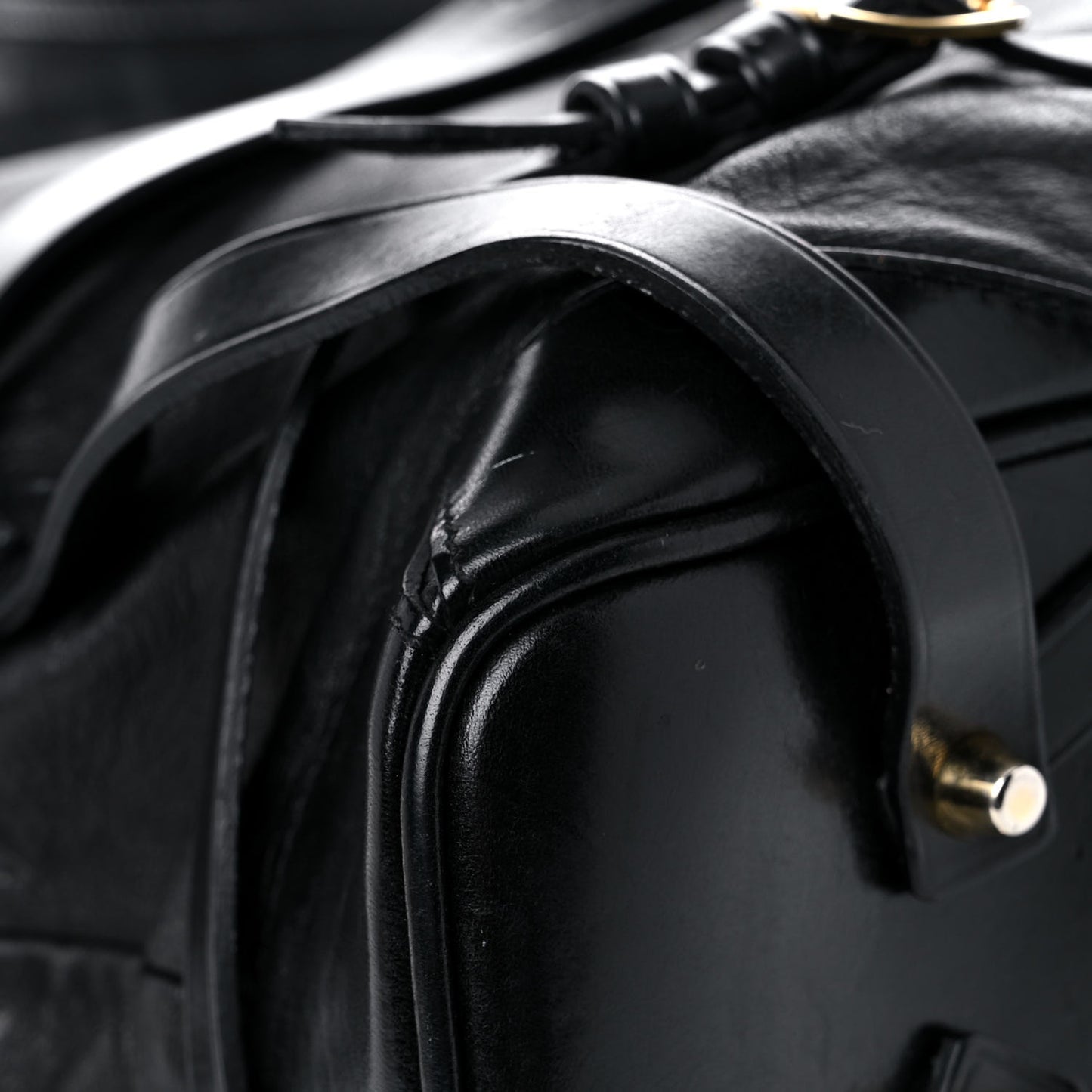 Soft Lambskin Bridle Calfskin Medium Gosford Hobo Black