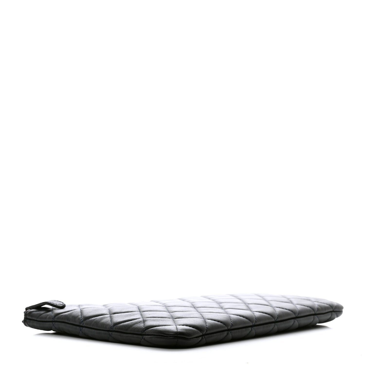 Chanel Lambskin Quilted Medium Cosmetic Case Navy Blue 4 of 9