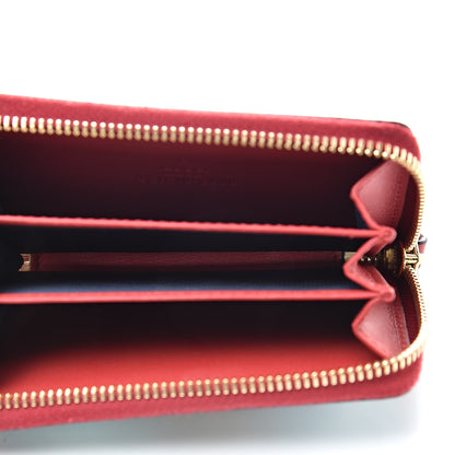 Gucci GG Supreme Monogram Blooms Zip Around Card Case Wallet Beige Blue Navy Hibiscus Red 5 of 8