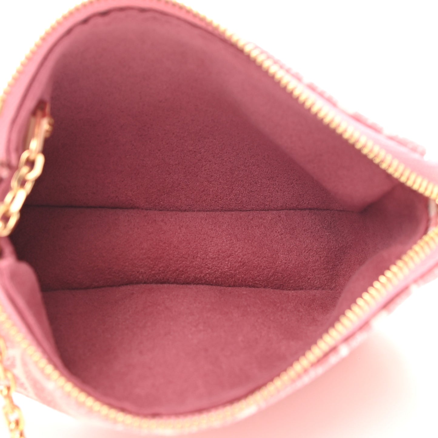 Denim Jacquard Monogram Micro Pochette Accessories Rose