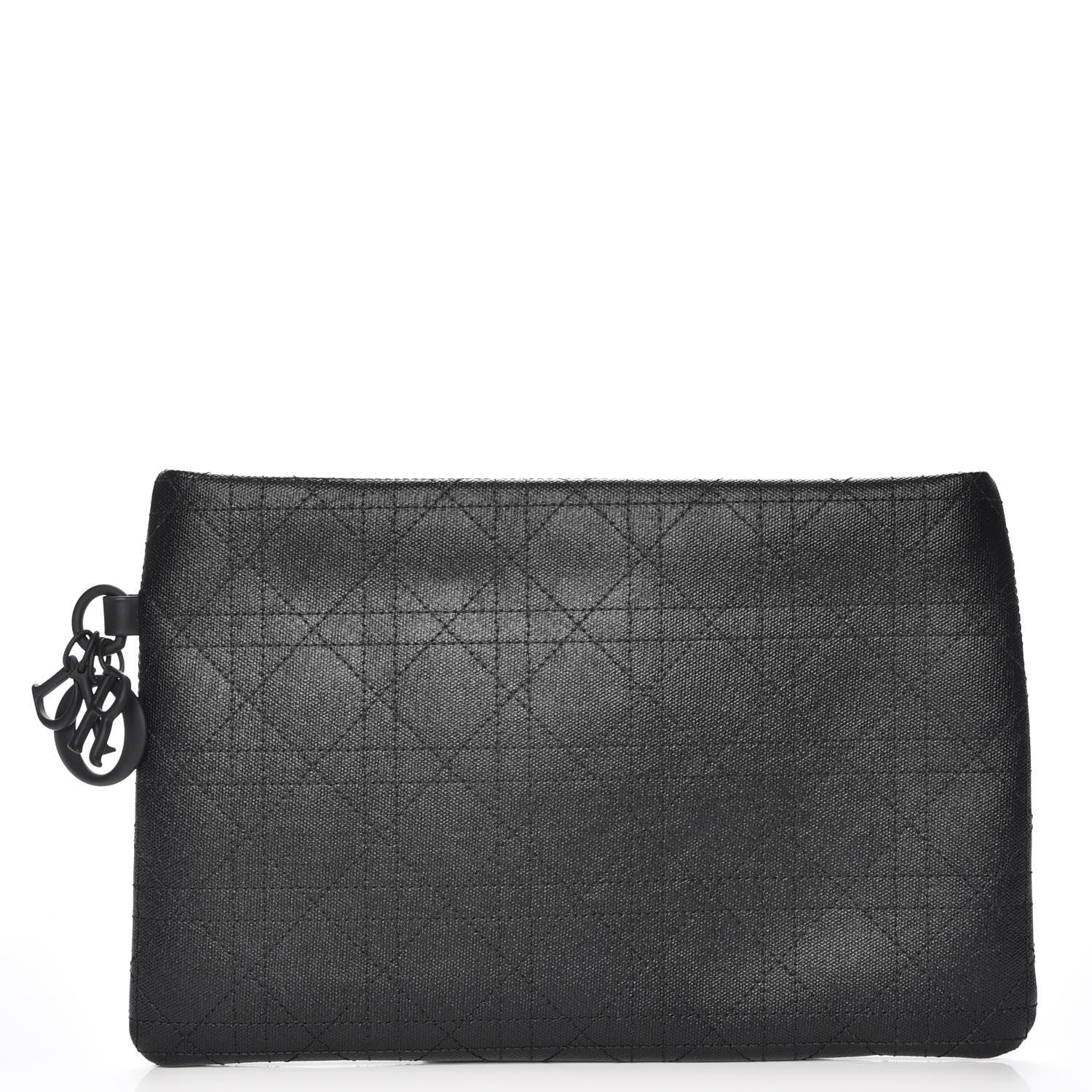 Christian Dior Coated Canvas Cannage Panarea Clutch Black 1 of 8