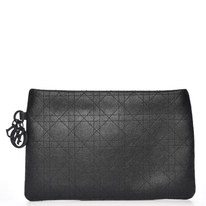 Christian Dior Coated Canvas Cannage Panarea Clutch Black 1 of 8
