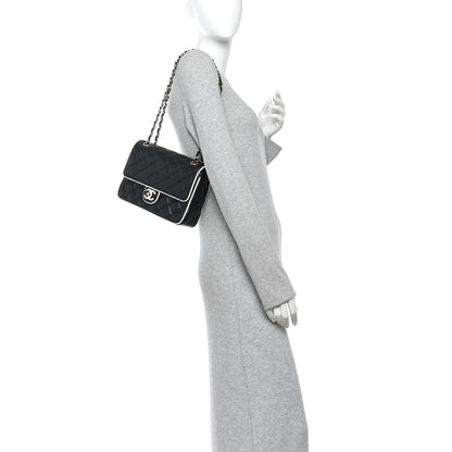 Chanel Lambskin Quilted Resin Graphic Frame Flap Bag Black White 2 of 11