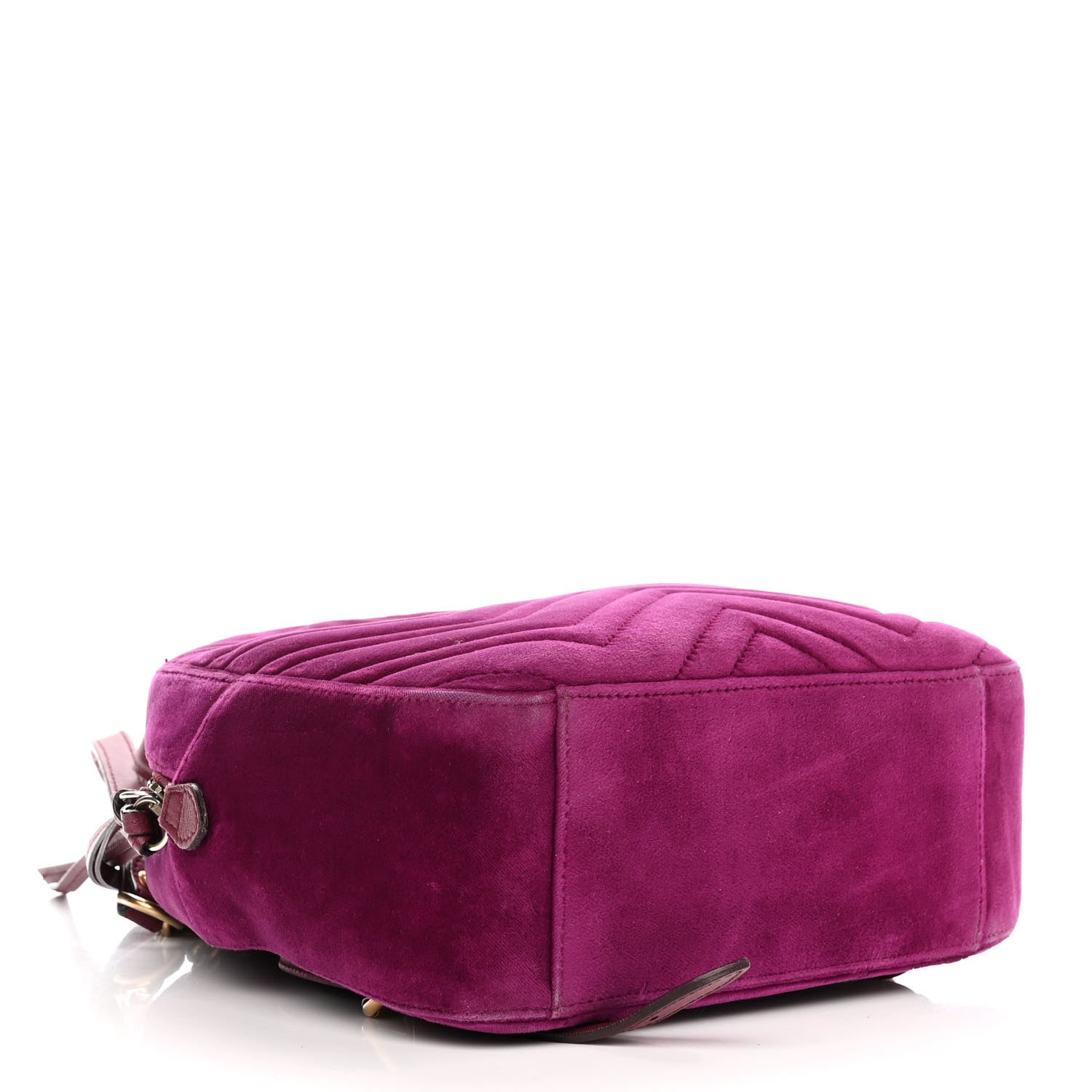 Gucci Velvet Matelasse GG Marmont Dome Backpack Fuchsia Violet Cyclamen 4 of 12
