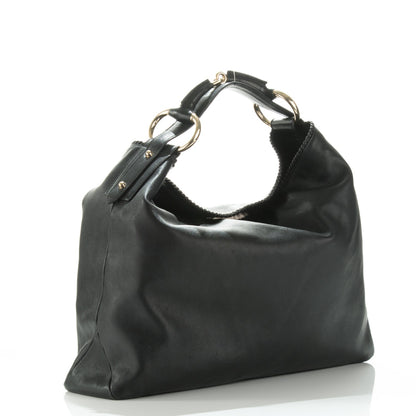 Gucci Calfskin Large Horsebit Chain Hobo Black 3 of 7