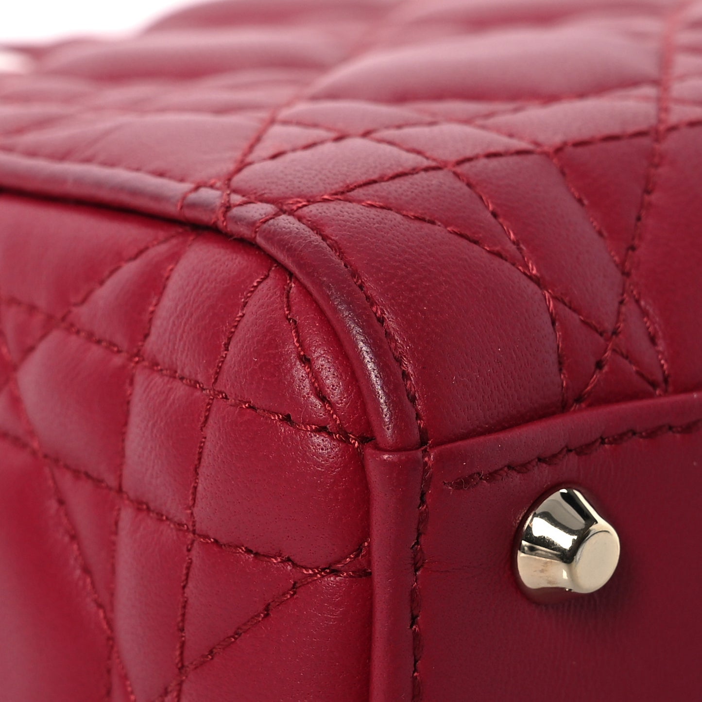Lambskin Cannage Mini Lady Dior Red