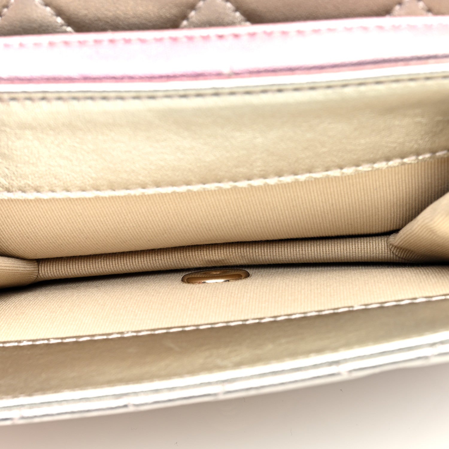 Chanel Metallic Lambskin Like A Wallet Flap Golden Pink 6 of 11