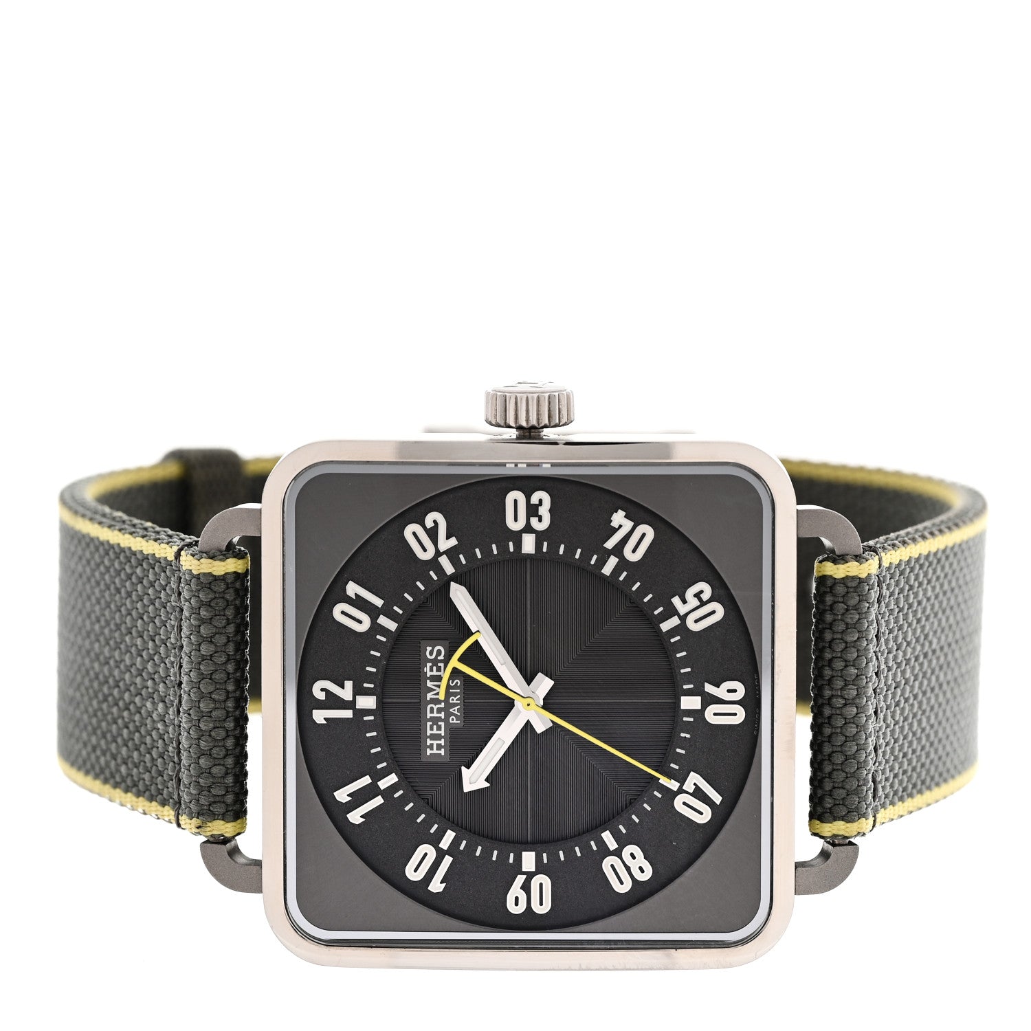 Hermes Stainless Steel Fabric 38mm Carre H Automatic Watch Gris Perle 2 of 5