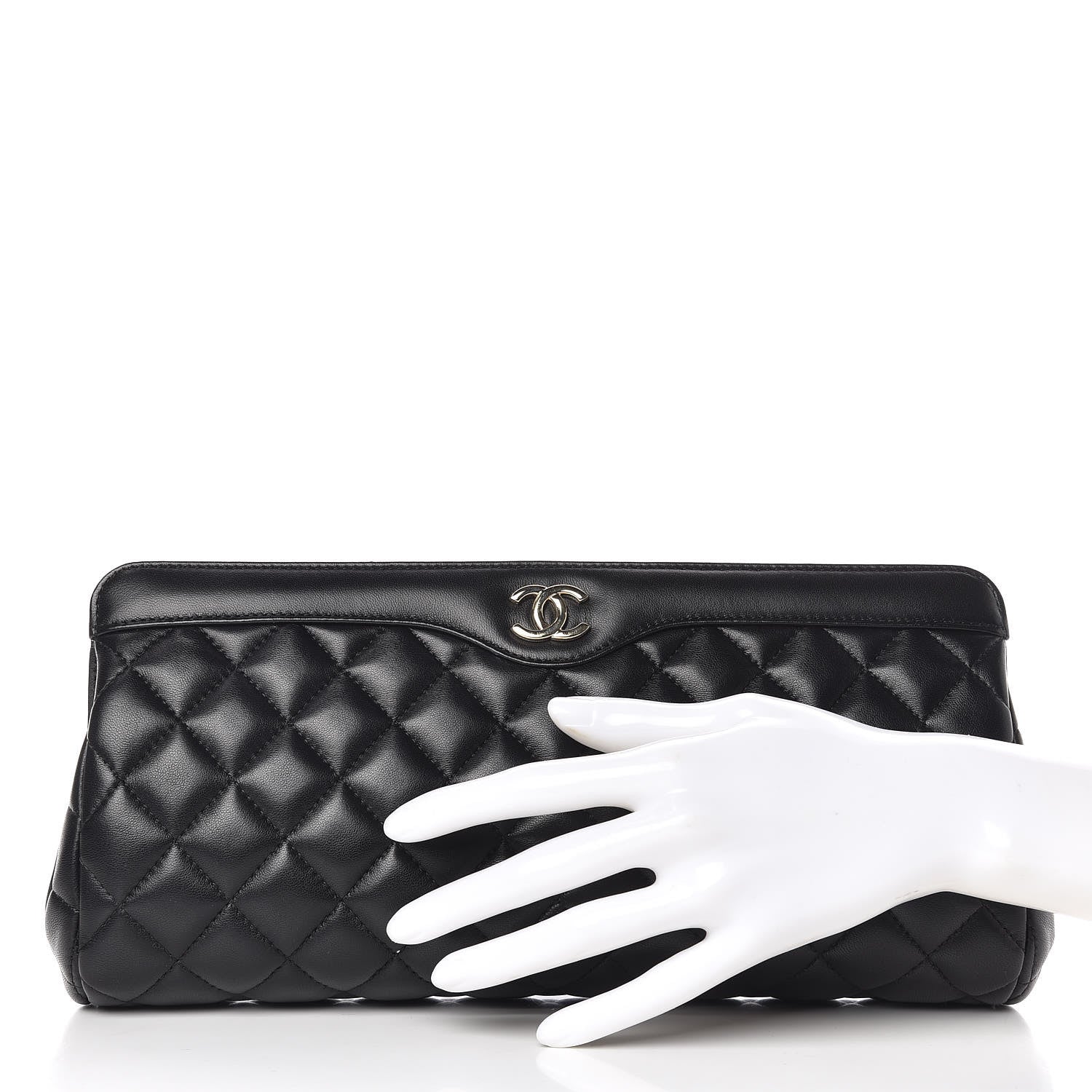 Chanel Lambskin Quilted Clutch Black 2 of 11
