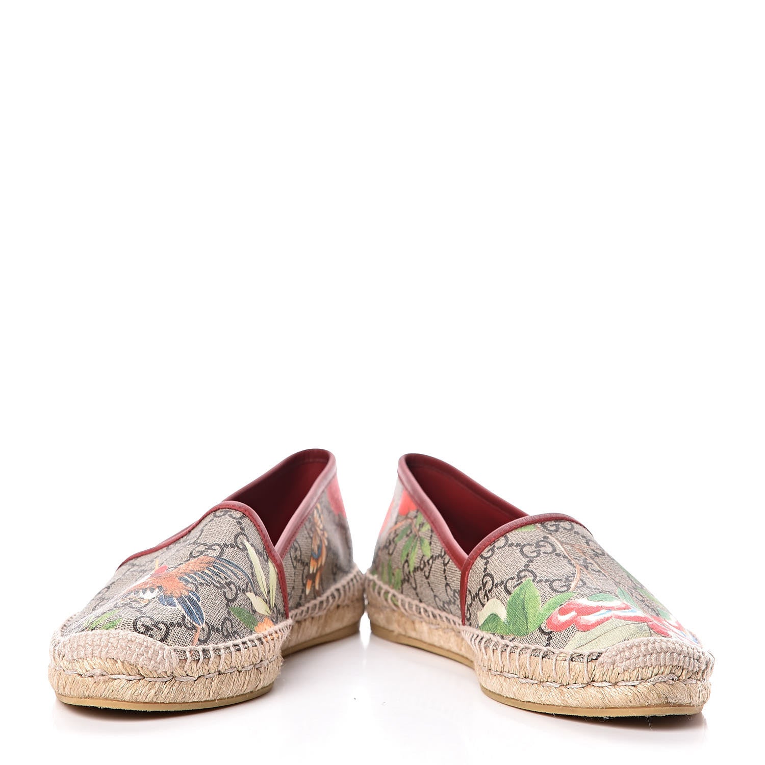 Gucci GG Supreme Monogram Tian Womens Espadrilles 38.5 Beige Multicolor Red 11 of 13