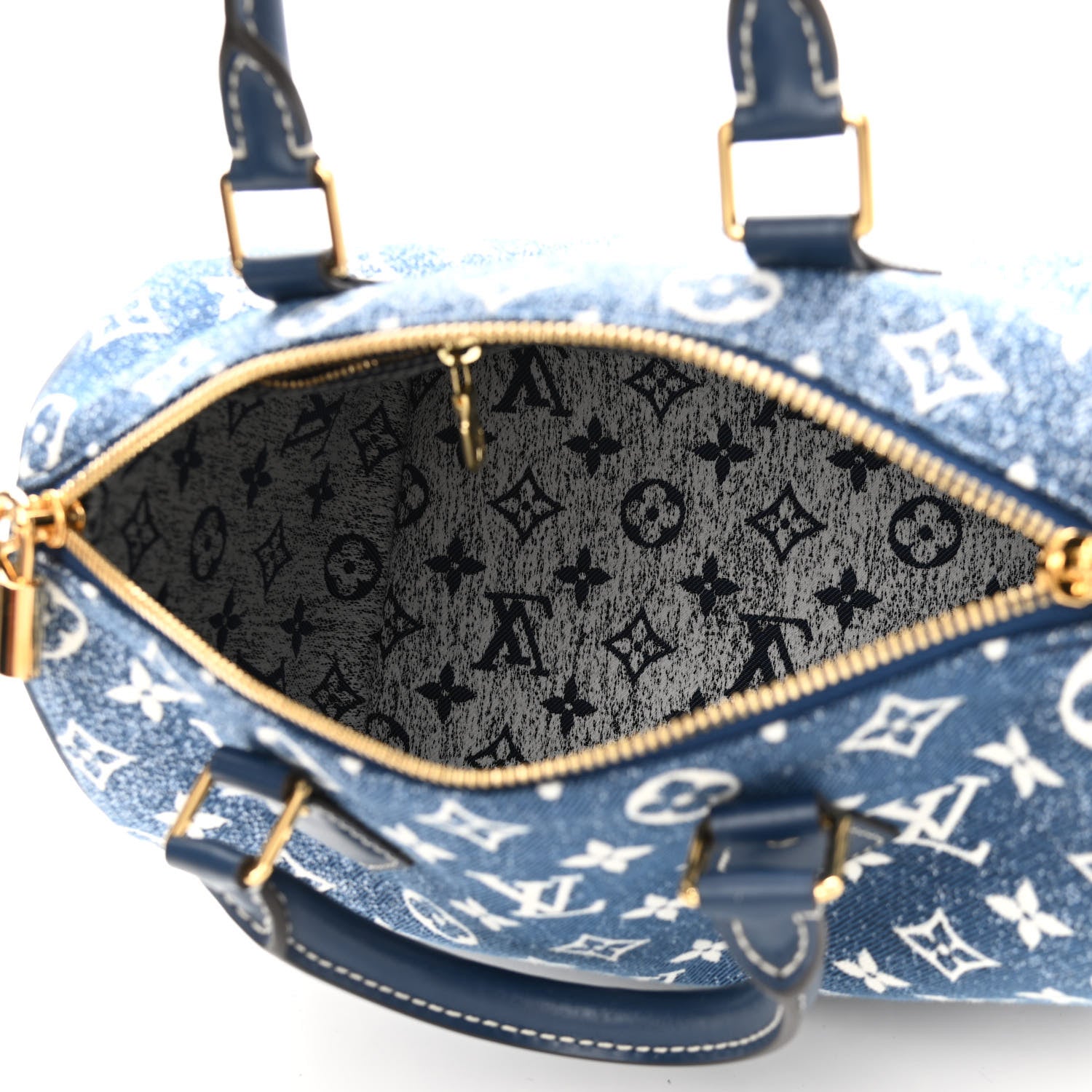 Louis Vuitton Monogram Jacquard Denim Speedy Bandouliere 25 Bleu 5 of 9