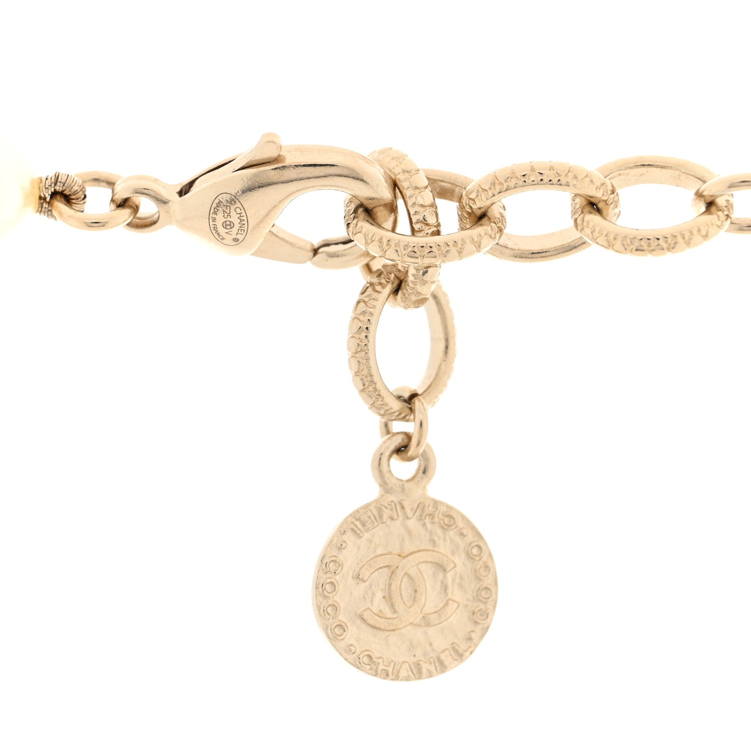 Chanel Pearl CC 100th Anniversary Necklace Light Gold 1854172