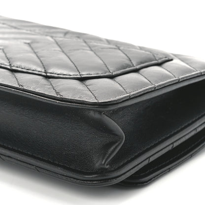 Chanel Aged Calfskin Chevron Quilted Reissue Wallet On Chain WOC So Black 11 of 12