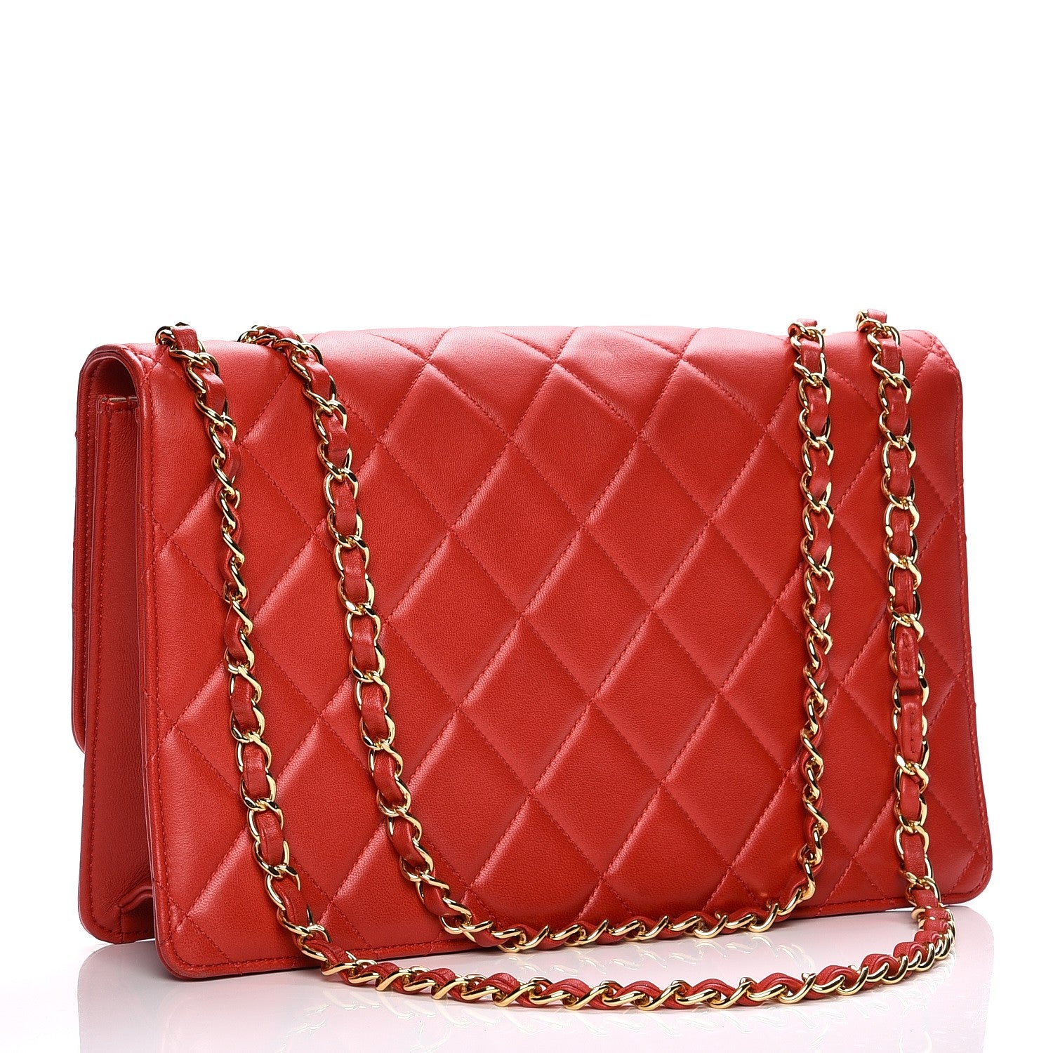 Chanel Lambskin Quilted Large Golden Class Flap Red 3 of 10