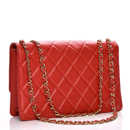 Chanel Lambskin Quilted Large Golden Class Flap Red 3 of 10