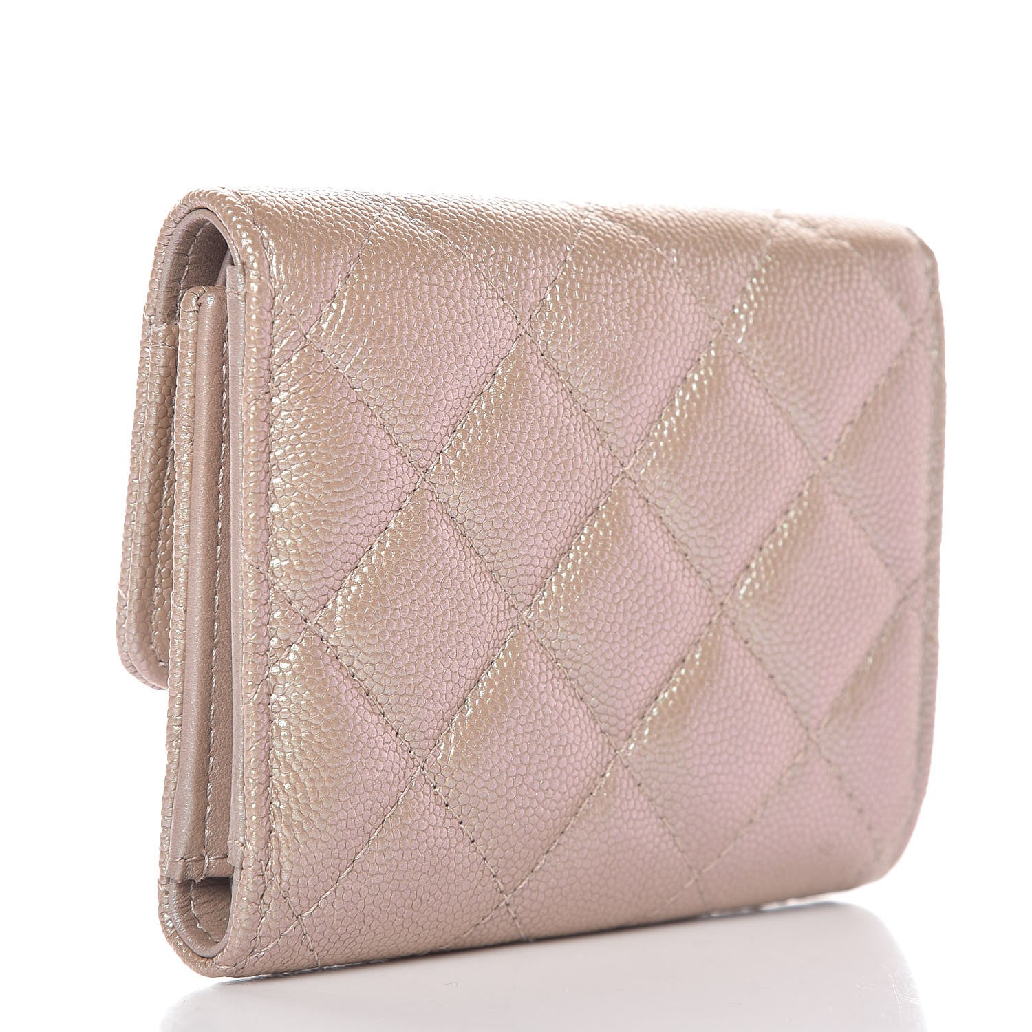 Chanel Iridescent Caviar Quilted Small Flap Wallet Beige 3 of 9