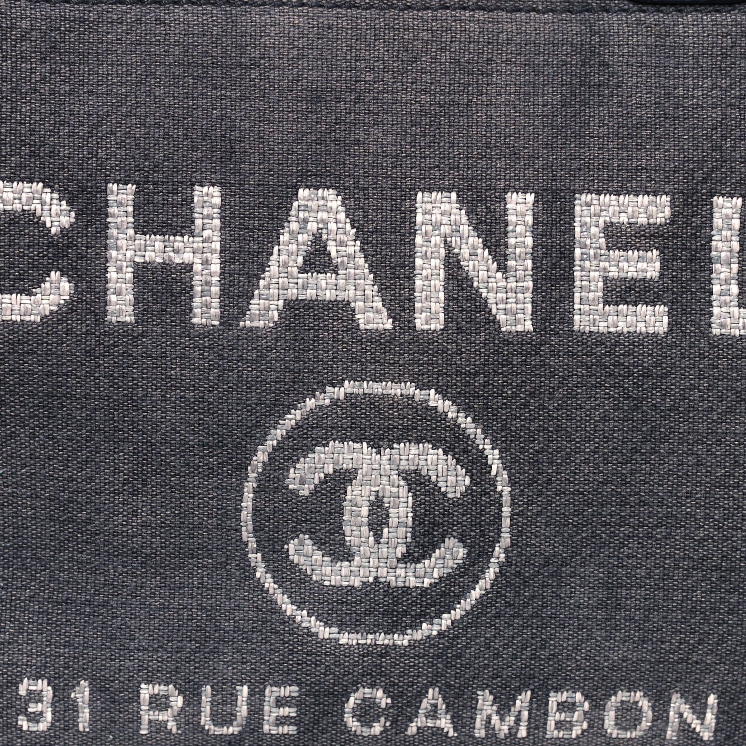 Chanel Canvas Small Deauville Tote Grey 8 of 12