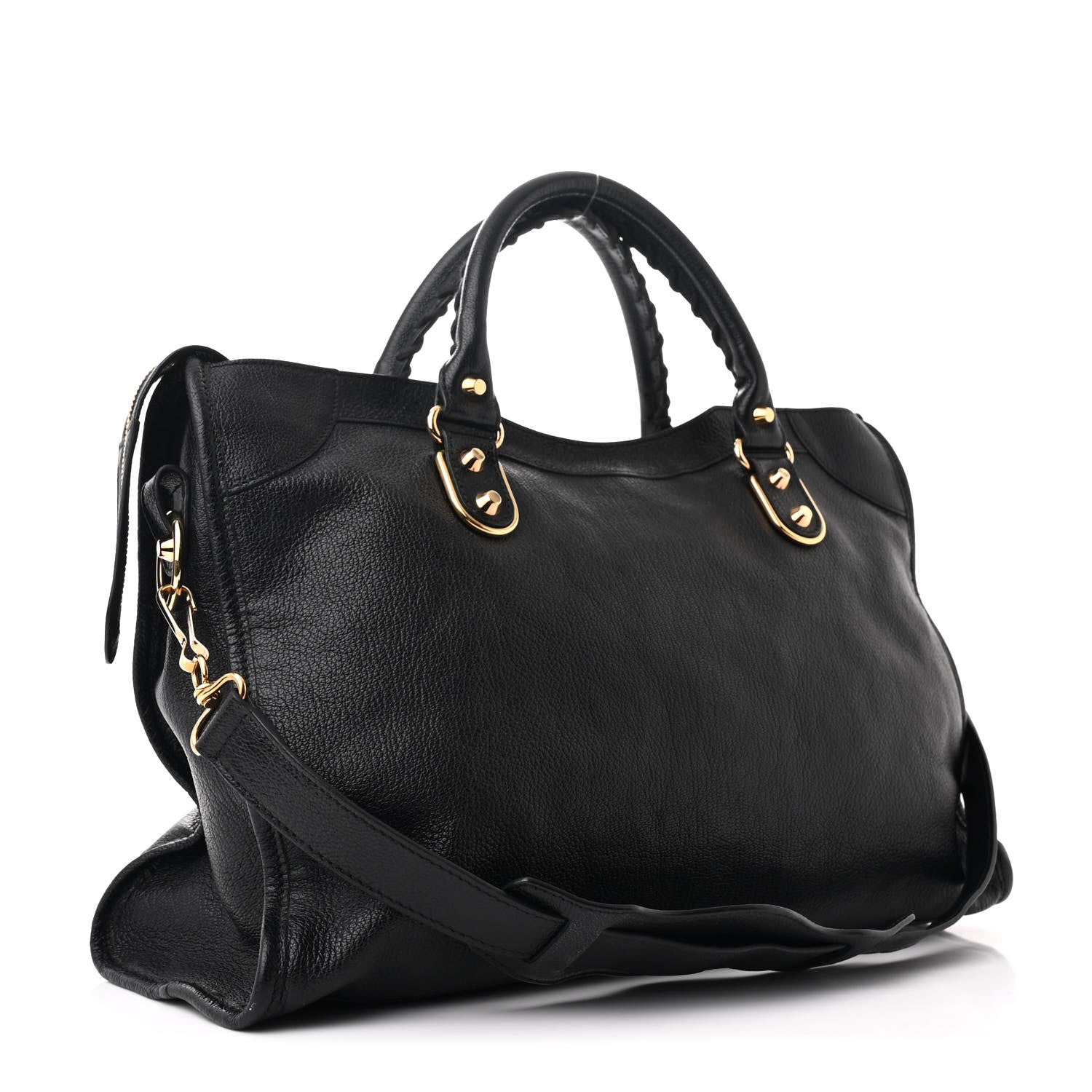 Balenciaga Chevre Gold Metallic Edge Hardware City Black 4 of 11