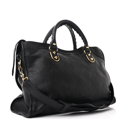 Balenciaga Chevre Gold Metallic Edge Hardware City Black 4 of 11