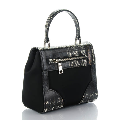 Prada Tessuto Nylon Saffiano Tartan Print Small Satchel Bianco Dis Tartan 3 of 8
