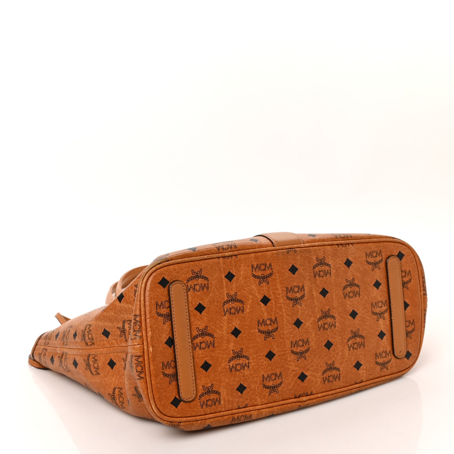 MCM Visetos Medium Liz Reversible Shopper Tote Cognac 4 of 15