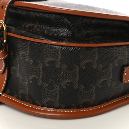 Celine Triomphe Canvas Medium Folco Bag Tan 9 of 11