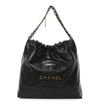Chanel Shiny Calfskin Quilted Chanel 22 Black 1 of 11