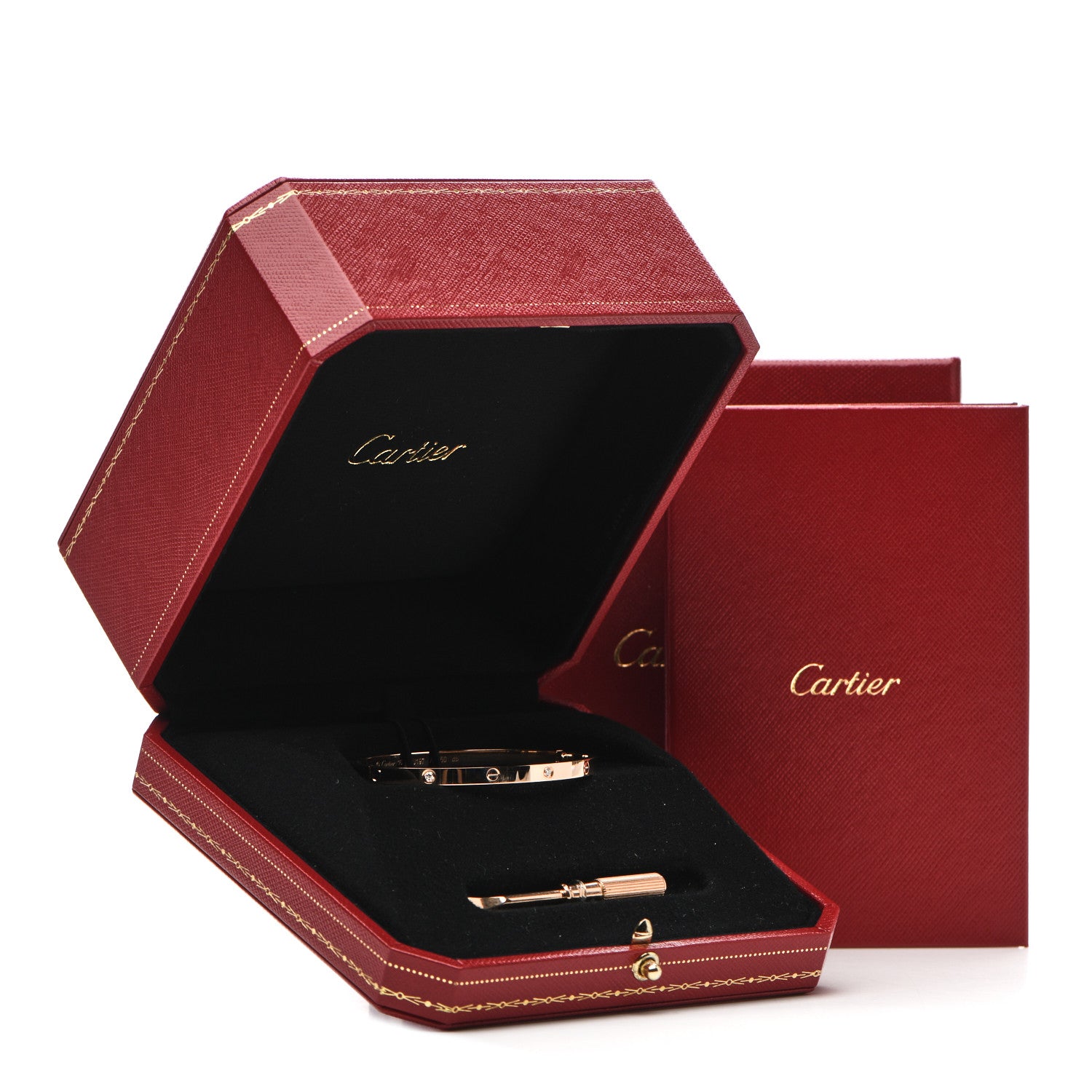 Cartier 18K Pink Gold 6 Diamond Small LOVE Bracelet 16 5 of 5