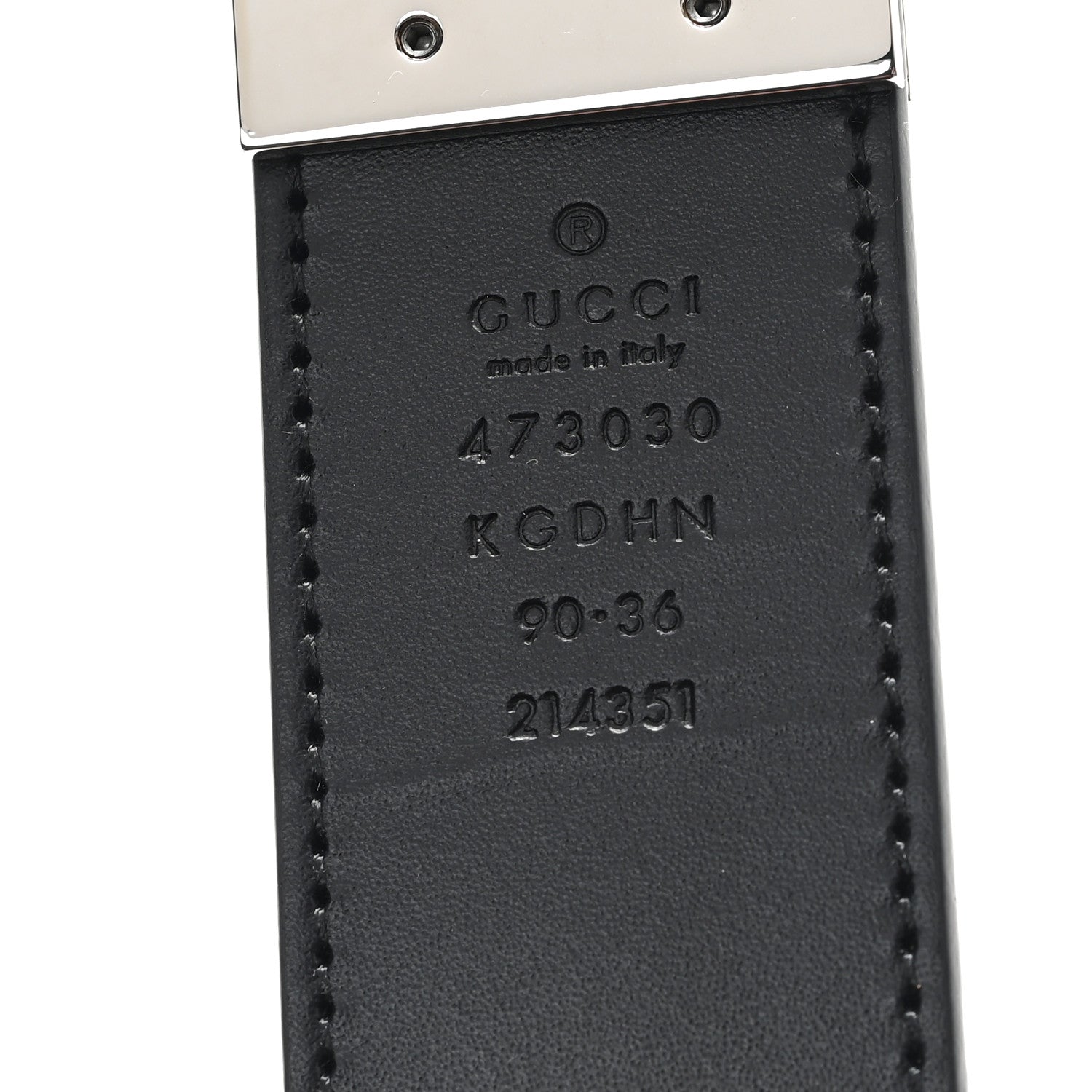 Gucci GG Supreme Monogram Selleria Calfskin Interlocking G Reversible 37mm Belt 90 36 Beige Ebony Black 4 of 4