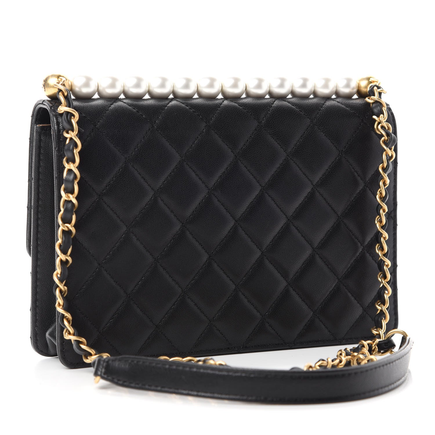 Chanel Lambskin Quilted Small Chic Pearls Flap Black 3 of 11