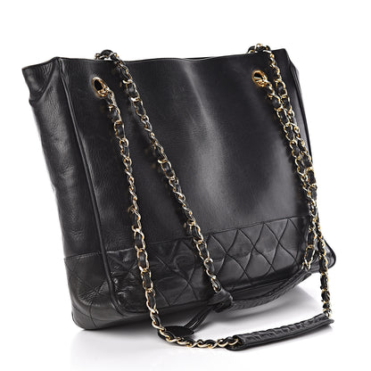 Chanel Lambskin Quilted Shopping Tote Black 3 of 15