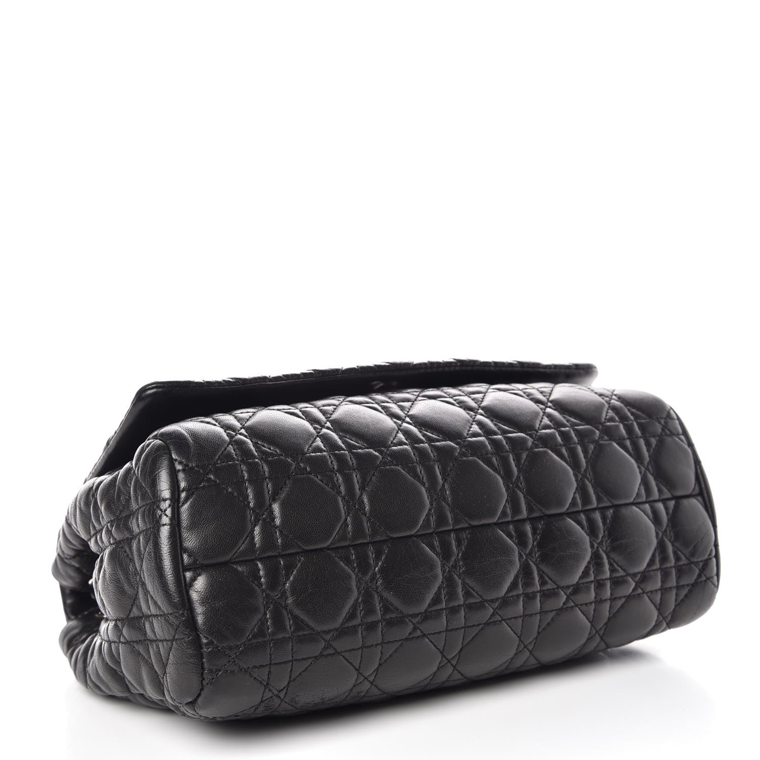 Christian Dior Lambskin Cannage Soft Flap Bag Black 4 of 12