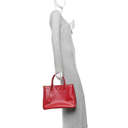Prada Saffiano Medium Galleria Double Zip Tote Fuoco 2 of 11