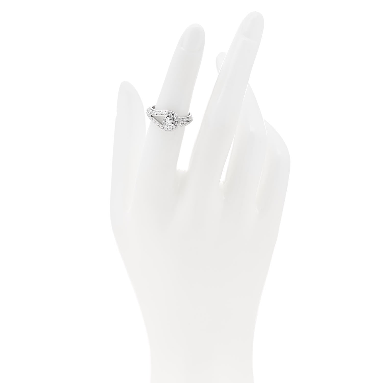 Van Cleef & Arpels Platinum Diamond .30ct Couture Solitaire Ring 50 5.25 2 of 6
