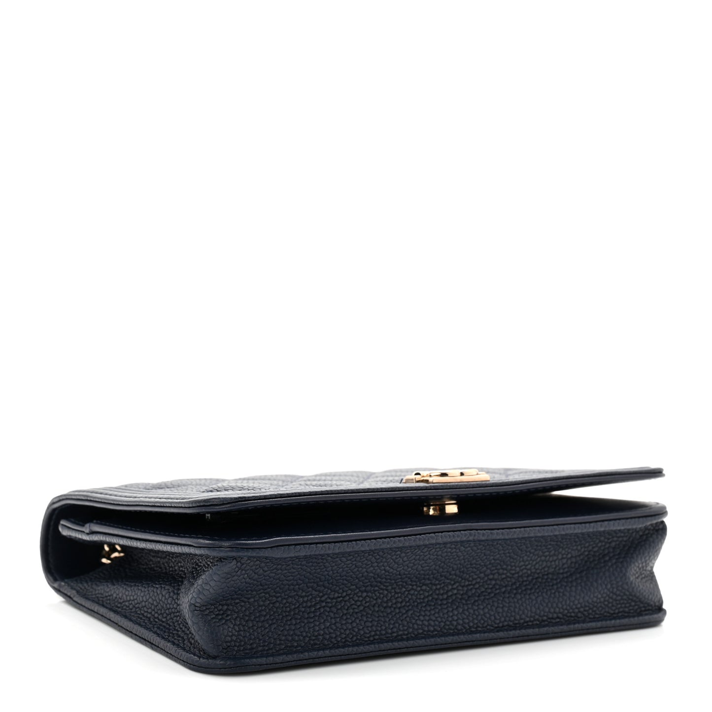 Caviar Quilted Boy Wallet On Chain WOC Navy