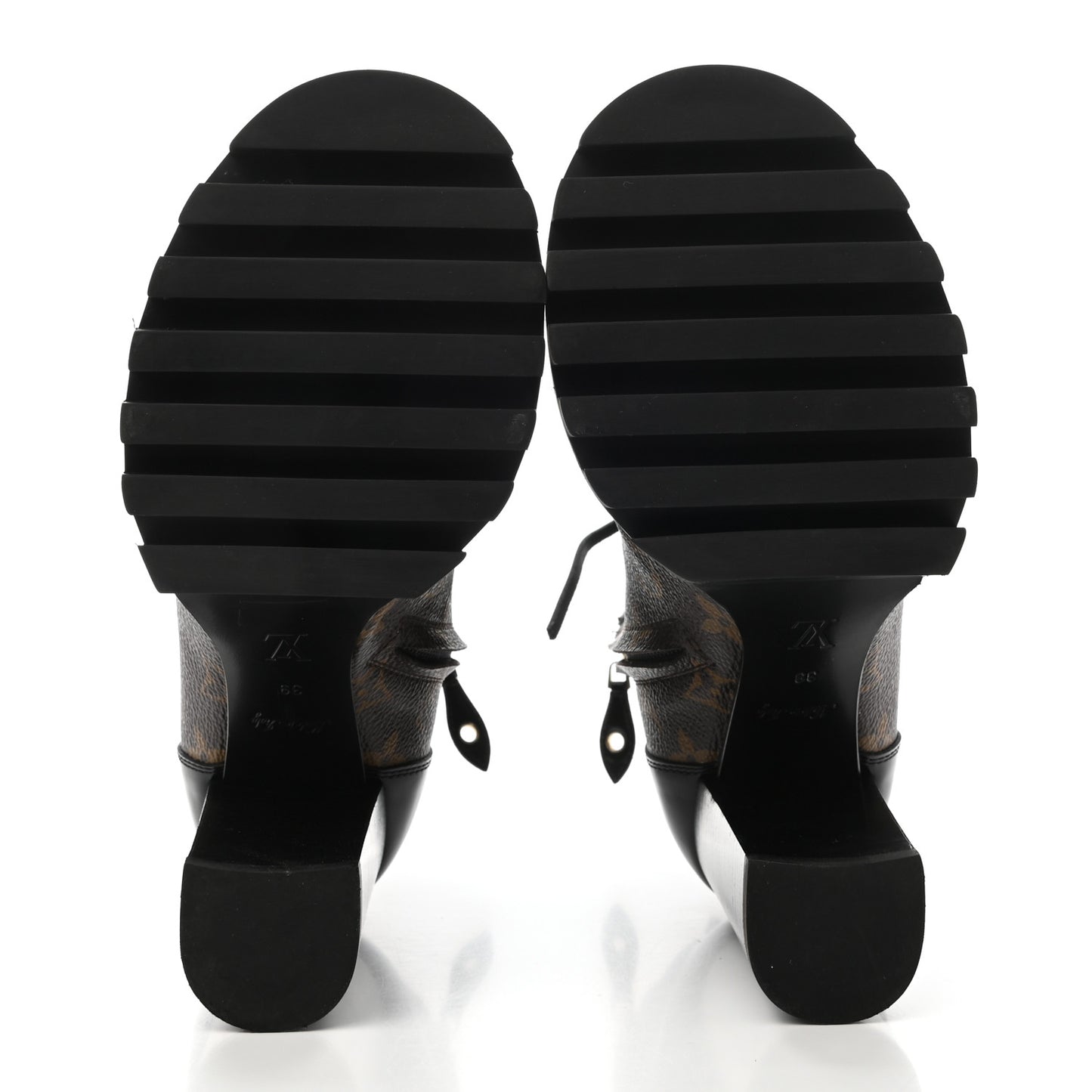 Patent Calfskin Monogram Star Trail Ankle Boots 39 Black