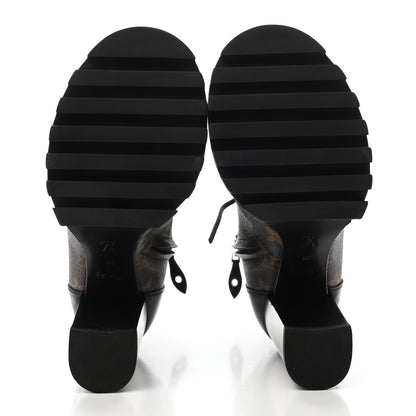 Louis Vuitton Patent Calfskin Monogram Star Trail Ankle Boots 39 Black 5 of 8