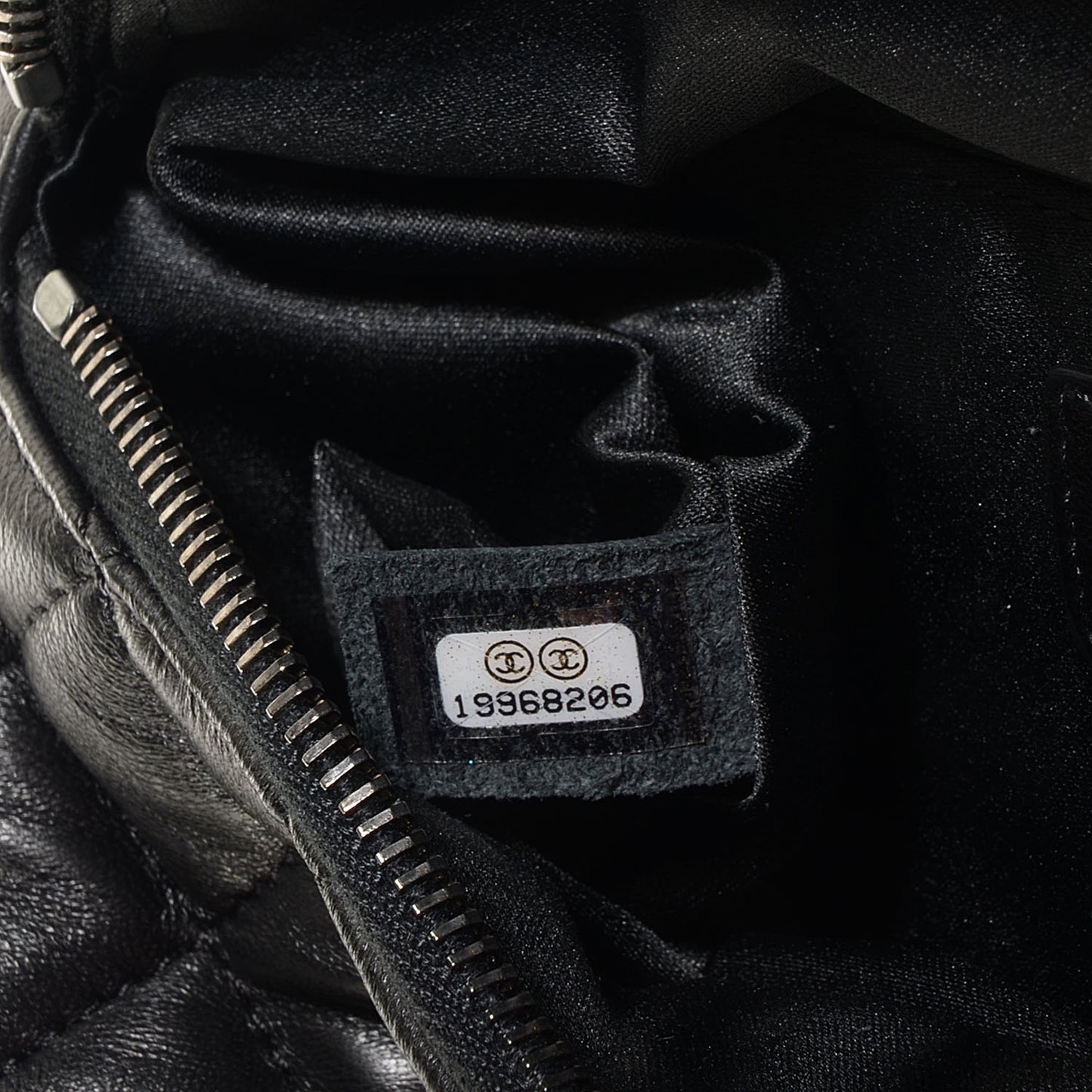 Lambskin Quilted Banane Waist Bag Fanny Pack Black