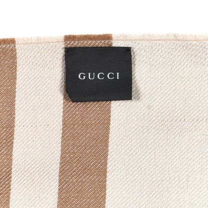 Gucci Wool GG Monogram Scarf Brown 4 of 9