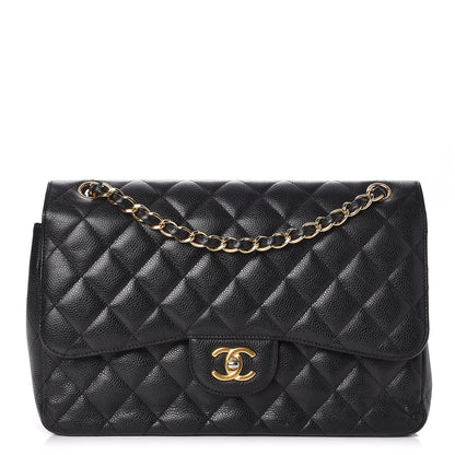 Chanel Caviar Quilted Jumbo Double Flap Black 1 of 8