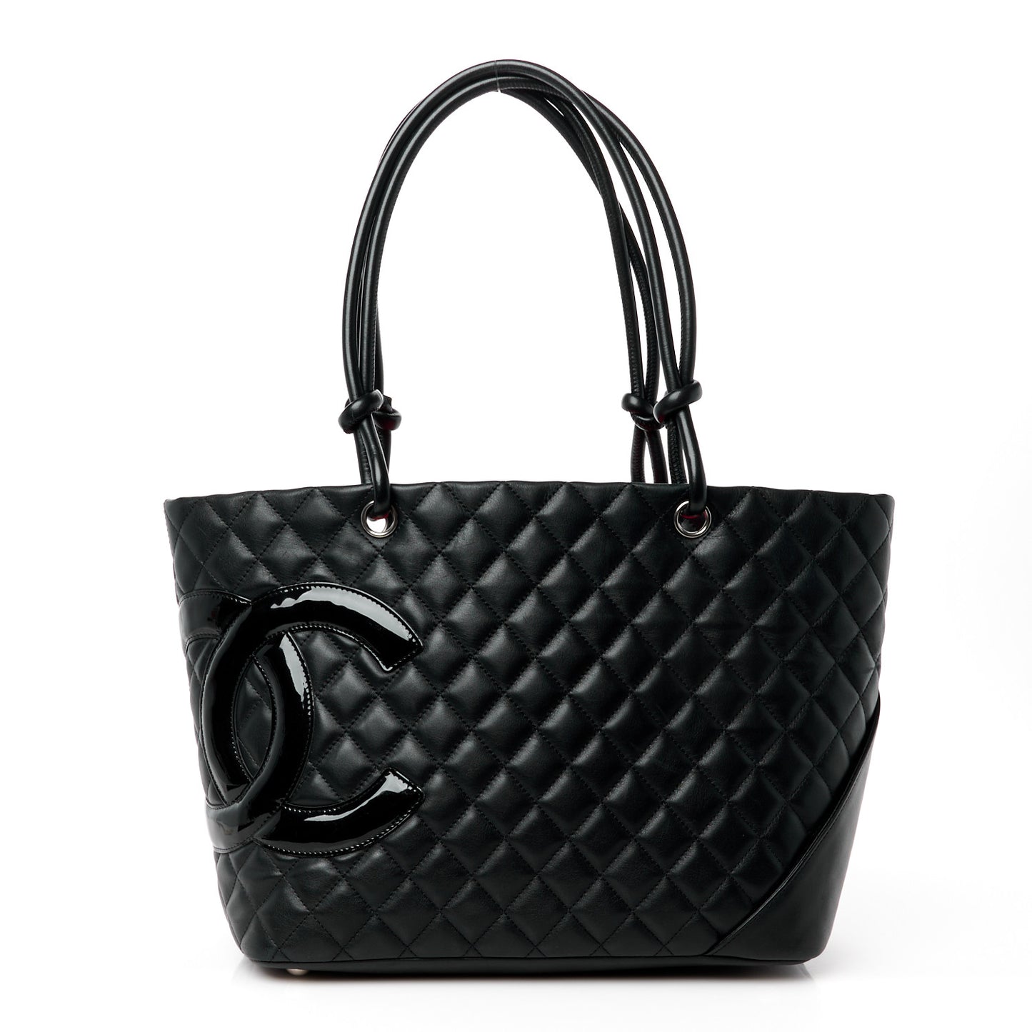Calfskin Quilted Large Cambon Tote Black